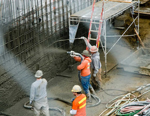 Construction Crew Sprays Concrete, ritchiewiki.com